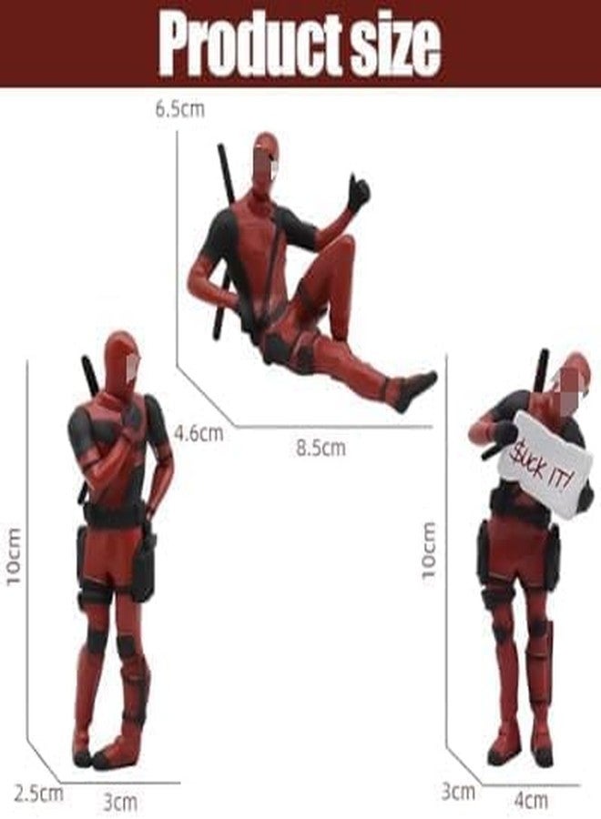 YOURKARTS.COM Dead pul Action Figure Set of 3-Piece PVC Models in Red Outfit | Display Collectible for Home, Desk or Gift for Superhero Fans | Trending Accessories 2025 - Image 3